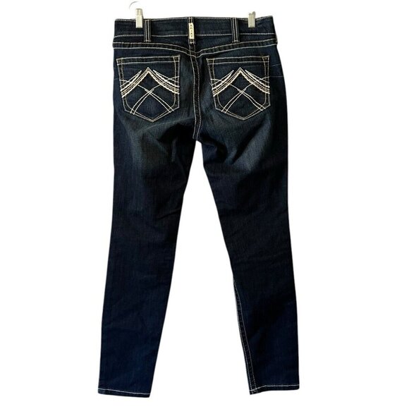 Ariat Real Denim Jeans Womens 30R‎ Blue Mid Rise Thick Stitch Boot Cut Western - Picture 2 of 15